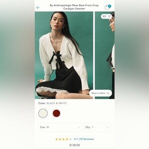 By Anthropologie Rhea Bow Sweater worn once!